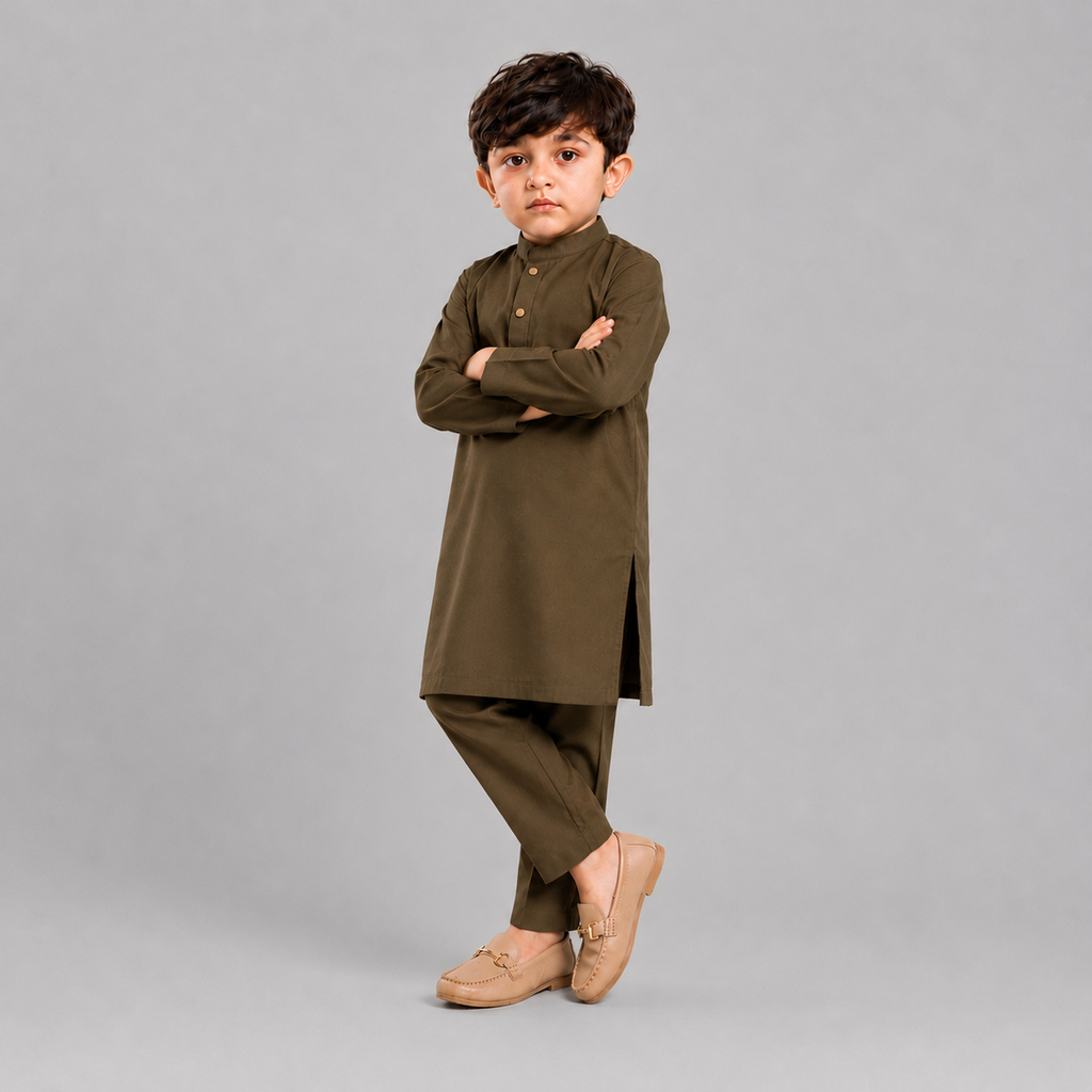 Olive Brown Kurta Pajama