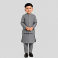 Slate Gray Waistcoat & Kurta Pajama