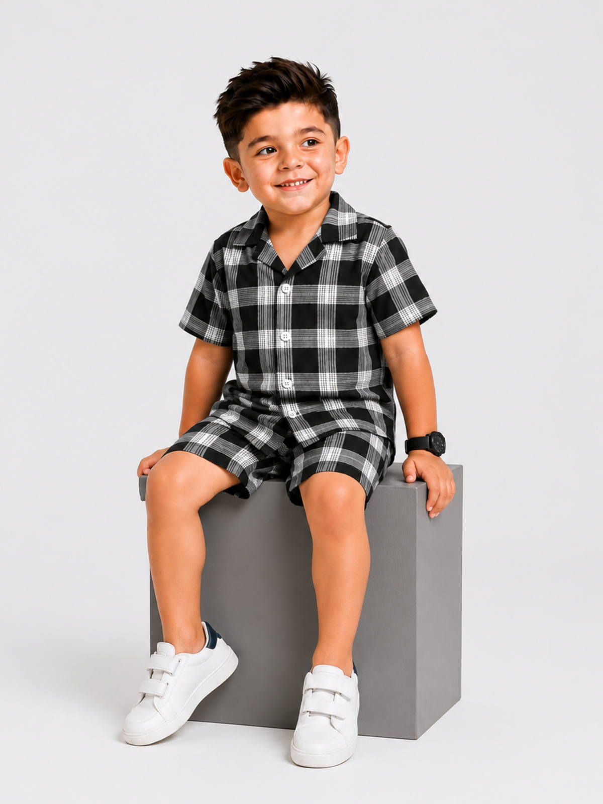 Black & White Plaid Co-ord Set
